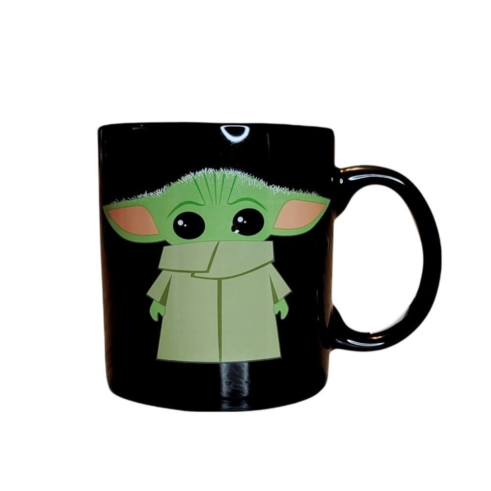 Ceramic 20 oz mug, Grogu (Baby Yoda) on front and back of mug.